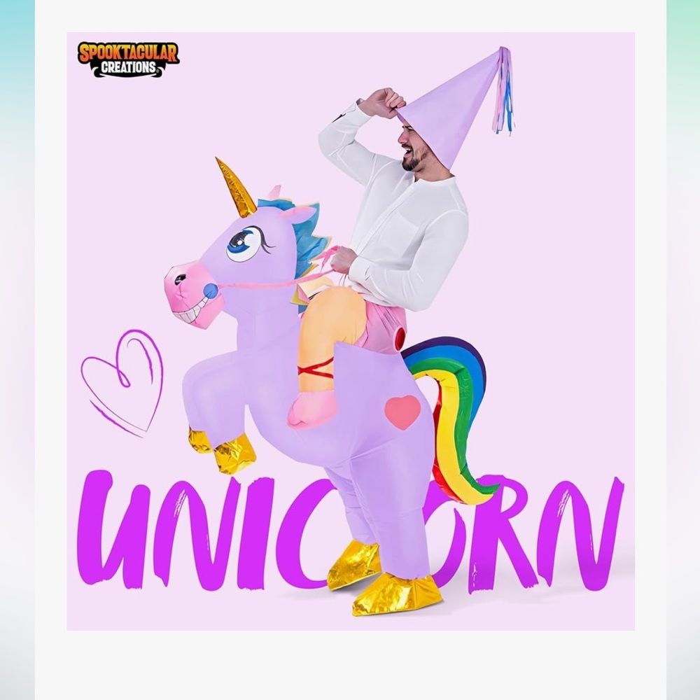Inflatable Unicorn Costume with Hat
